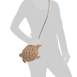 🐢 NWT Tommy Bahama Tan Woven Turtle Bag